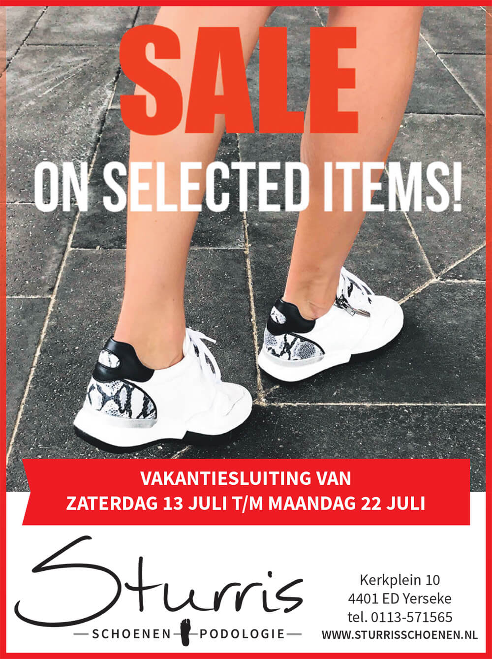 Zomersale en vakantiesluiting Zomersale en vakantiesluiting